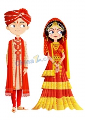 印度传统婚礼服饰矢量