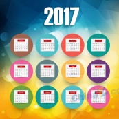 2017矢量创意日历模板