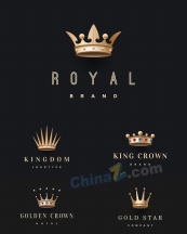 金色皇冠矢量LOGO设计