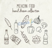 手绘墨西哥食物矢量素材