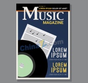 创意音乐杂志封面设计矢量图