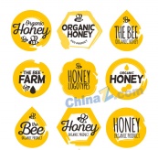 黄色有机蜂蜜标志矢量素材