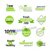 绿色健康食品标志矢量图