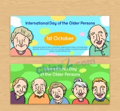 彩绘老人国际老年人日banner