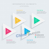 创意质感三角商务信息图矢量素材