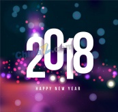 白色2018年艺术字矢量素材