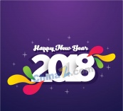 创意2018年白色艺术字矢量