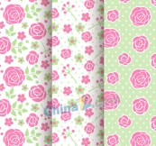 粉色玫瑰花无缝背景矢量素材