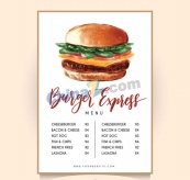 彩色汉堡包单页菜单矢量素材