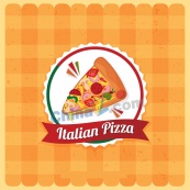 可爱意大利三角披萨标签