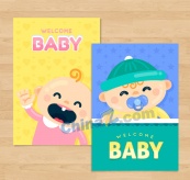 可爱迎婴卡片设计矢量素材