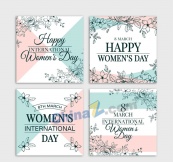 彩绘花卉妇女节卡片