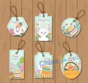 彩绘复活节吊牌矢量素材