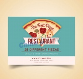 创意意大利披萨餐馆卡片矢量