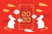 2020年鼠年春节图矢量