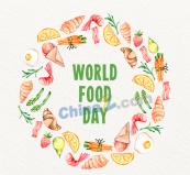 彩绘世界粮食日矢量设计素材