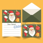 圣诞老人头像信纸明信片