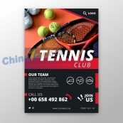 创意网球俱乐部传单矢量素材
