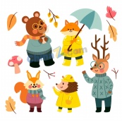 秋季森林动物展平面设计