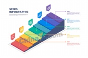 彩色步骤信息图模板