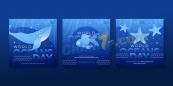 世界海洋日矢量海报设计