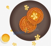 中秋月饼矢量插画下载