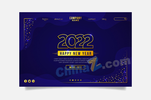 2022企业新年网页模板矢量下载
