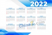 2022矢量新年日历