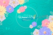 三八妇女节花卉海报设计