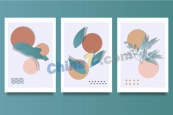 花卉艺术海报矢量插图