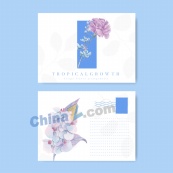 水彩花卉装饰明信片