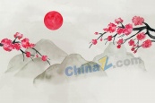 中国水墨插画矢量设计