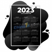 2023黑白创意日历模板