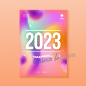 2023幻彩新年海报设计矢量