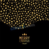 圣诞节金色元素装饰海报