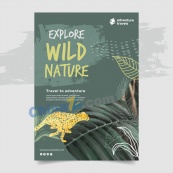 自然与动物矢量环保海报