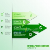 绿色渐变箭头信息图表素材