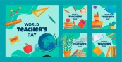世界教师节矢量广告海报