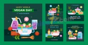 世界素食日庆祝活动平面插图