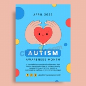 手绘创意自闭症宣传月活动海报
