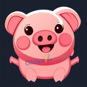 可爱猪猪矢量插画设计
