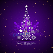 紫色圣诞节矢量海报设计