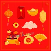 中国传统新年矢量元素下载