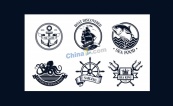 航海元素标志logo设计矢量