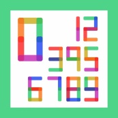 彩色数码数字设计矢量模板