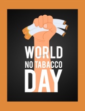 世界无烟日海报矢量模板