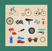 自行车运动各种配件合集矢量
