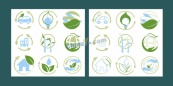 绿色环保生态图标合集矢量