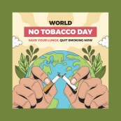 世界无烟日宣传插图矢量模板