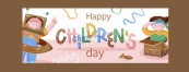 快乐儿童节banner矢量模板